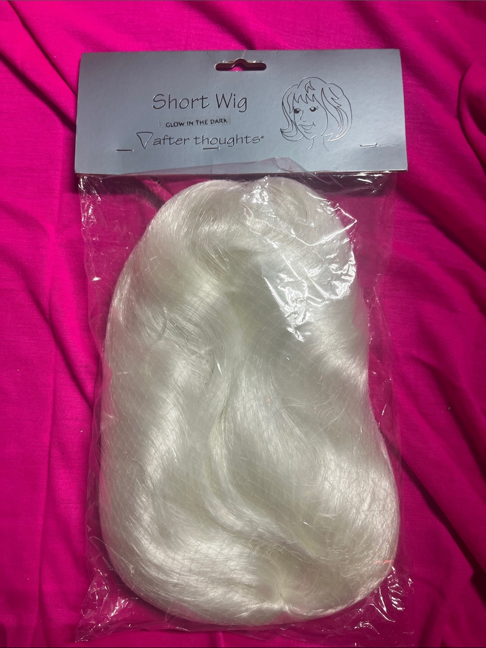 NEW Retro Afterthoughts Glow in the Dark Short Wig White Green UV